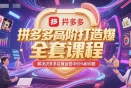 拼多多高阶爆款打造全套课程 解决店铺运营各类常见问题