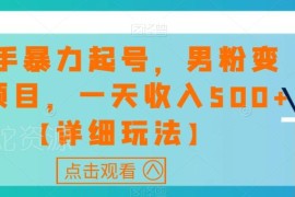 快手男粉暴力起号变现实操攻略 小白可上手的低门槛赚钱项目