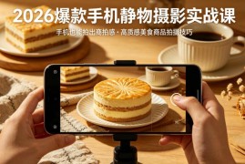 2026手机静物摄影实战课 零基础拍出商拍质感美食商品图