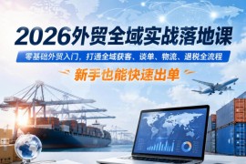 2026外贸全域实战落地课 零基础入门打通获客谈单退税全流程
