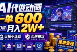 AI代做动画接单副业项目详解 零门槛操作收益稳定日结不压款
