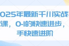 2025年最新千川实战投放课 0基础新手从0到1投放进阶教程