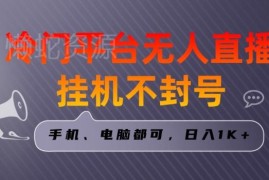 冷门平台无人直播挂机项目实操 三天起号多设备支持小白易上手