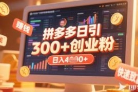 拼多多虚拟品开店引流创业粉实操教程 日引200粉获稳定收益