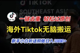 海外TikTok短视频搬运去重过原创 新手小白入门操作教程