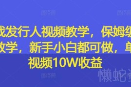 游戏发行人保姆级实操教学 新手可做的视频变现全流程教程