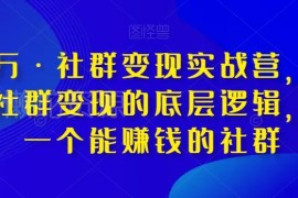 淘百万社群变现实战营 打通底层逻辑打造能赚钱的优质社群