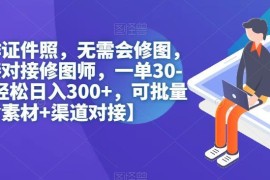 无需修图的证件照副业实操方法 可批量运营日入300附素材渠道