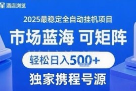 2025携程全自动挂机赚钱项目详解 单账号日入30-40可矩阵运营