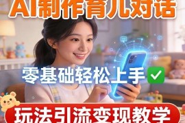 零基础AI制作育儿对话教学 引流变现全流程玩法指南