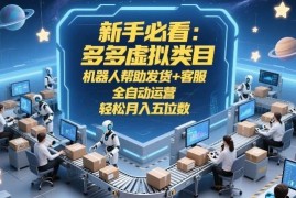 2026拼多多虚拟类目全自动运营玩法 新手轻资产副业实操指南