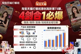 淘宝天猫高阶打爆班第73期 4剑合一单品起店实操教程