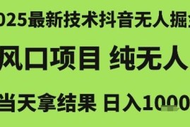2025抖音纯无人直播撸音浪项目详解 低门槛当日即可见收益