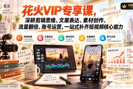 花火VIP专享短视频实训课 一站式补齐创作运营全链路核心能力