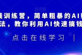 AI搞钱训练营实用玩法教学 教你借助ChatGPT工具快速获得收益