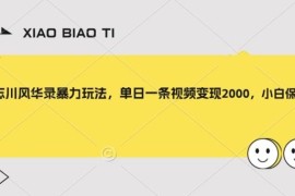 忘川风华录短视频变现玩法 零基础小白保姆级实操教程