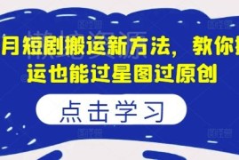 2024年8月短剧搬运最新方法 实操教学助你顺利过星图过原创
