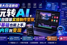 0基础可上手AI自媒体实操指南 从内容制作到变现全流程解析