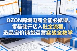 2024OZON跨境电商零基础实操课 入驻选品定价运营全流程教学
