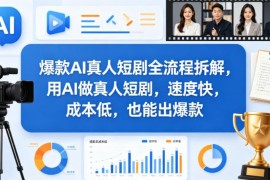 AI真人爆款短剧全流程拆解 0基础低成本快速出片实操指南