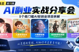 黄岛主75期AI副业分享会 5个低门槛AI轻创业项目实操拆解
