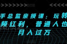 快手总监亲授短视频运营全流程课程 普通人抓红利月入过万