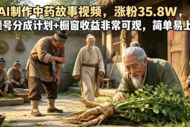 AI制作中药故事视频变现玩法 视频号涨粉双收益渠道实操指南