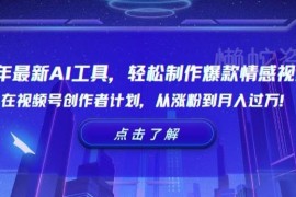 2024年AI工具制作情感爆款视频 视频号涨粉变现实操指南
