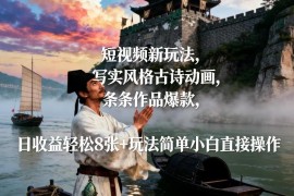AI写实风古诗短视频玩法拆解 新手易上手可打造爆款获收益