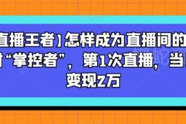 直播运营全流程教程 教你掌控直播间实现首次开播当日变现
