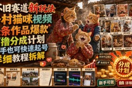 怀旧赛道乡村猫咪视频玩法拆解 新手无实拍快速起号赚播放分成