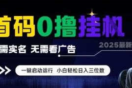 2025年全新0撸全自动挂机项目 无需实名看广告小白易上手收益可观