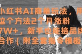 小红书AI毛绒风商单玩法 新手2个月涨粉7W接品牌合作附模板