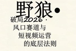 野狼团队多平台实操运营课 覆盖AI口播漫剪服装好物等热门玩法