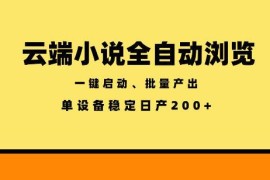 海外云端小说全自动浏览项目 单设备批量操作玩法揭秘