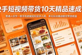 快手短视频带货10天实操课 零基础用手机即可掌握带货全流程