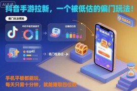 抖音手游拉新偏门玩法拆解 手机平板可操作日入可达四位数