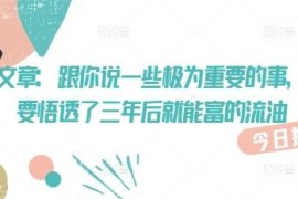 高净值人群成功核心支点拆解 普通人落地执行3年财富进阶指南