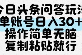 今日头条冷门问答赚钱玩法 零门槛复制粘贴单账号日入30+