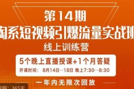 南掌柜淘系短视频引爆流量实战班 5天完整课程核心内容汇总