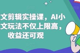AI小说推文剪辑实操课 差异化玩法提升收益上限门槛低