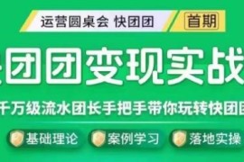 千万级流水团长亲授快团团实战课 从入门到爆单全流程教学