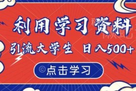 用大学期末复习资料引流大学生 虚拟资源变现项目实操攻略