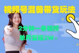 视频号混剪单月变现2W实操玩法 附行业趋势深度付费分析
