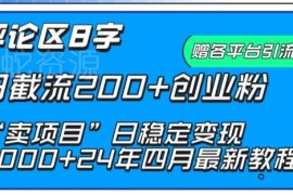 2024抖音评论区截流创业粉 卖项目稳定变现实操教程