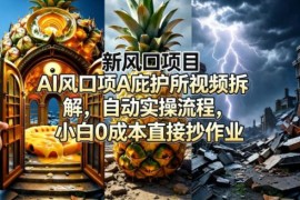 AI庇护所爆款视频项目全拆解 小白零成本可照搬实操流程