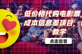 低价代购电影票信息差项目详解 零基础低成本副业操作教学