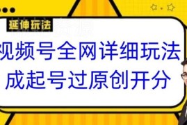 视频号起号过原创开分成实操教程 多赛道玩法配套资源汇总