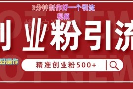 快手被动引流创业粉500+实操玩法 3分钟制作引流视频易上手
