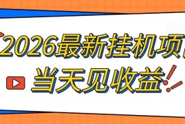 2026全自动挂机搬砖项目详解 低配置可操作可长期落地当天见收益